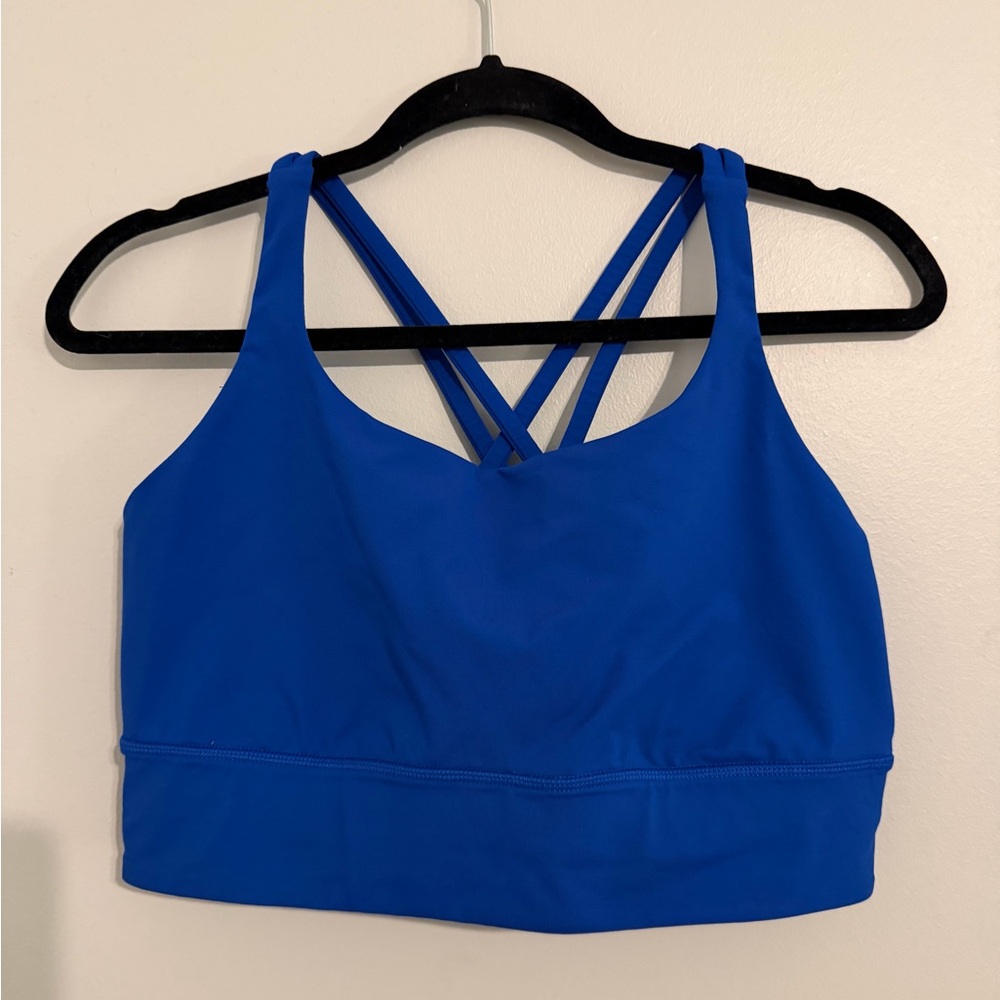 lululemon energy bra longline bra b-d cup size 12 in galactic cobalt